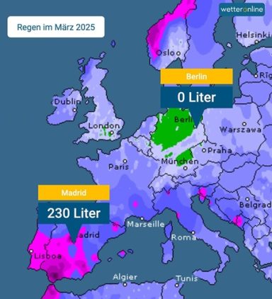 Wetterlage in Spanien
